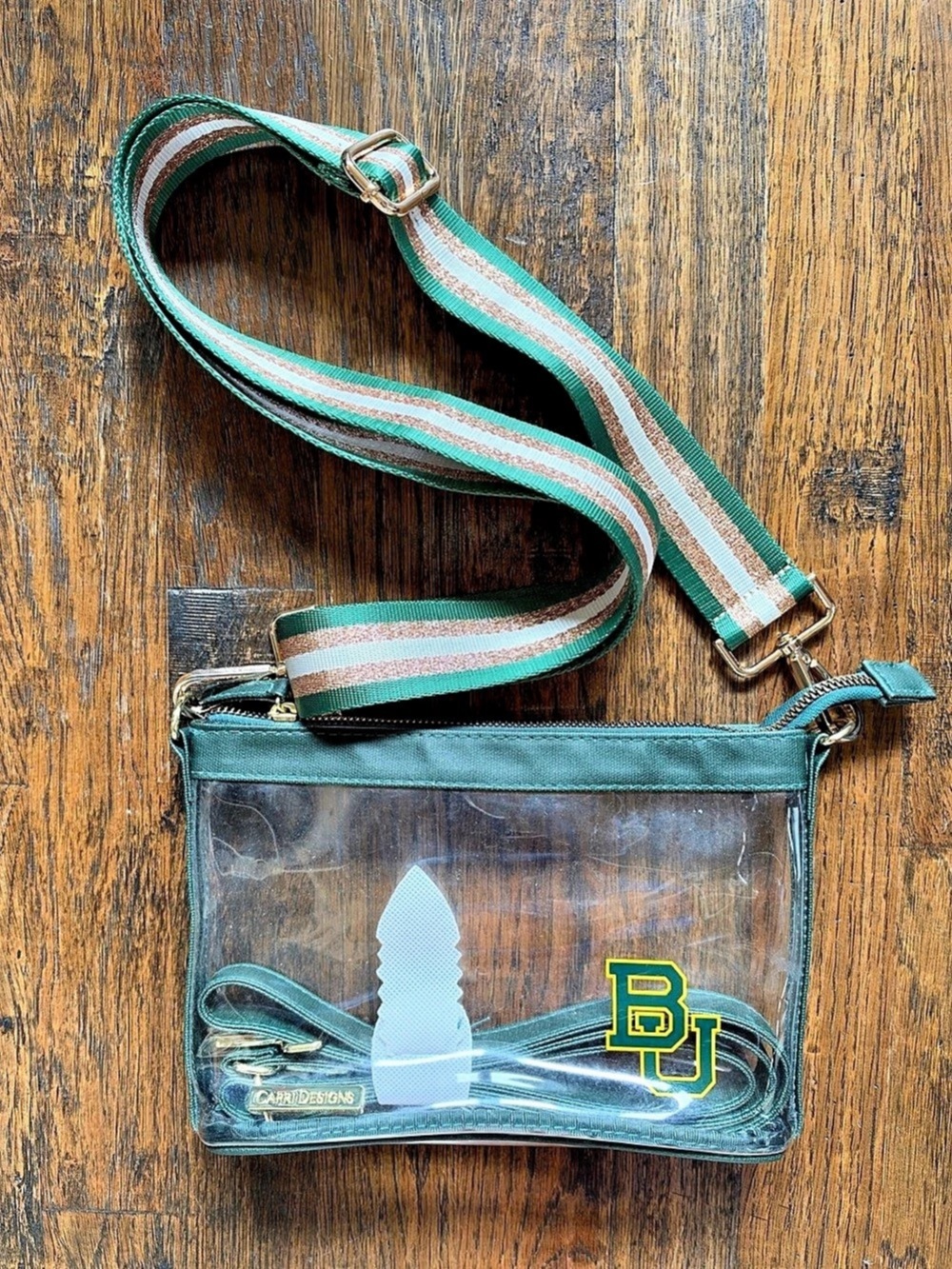 NEW BU Baylor University Bears Capri Designs Clear Stadium Crossbody Bag Tote